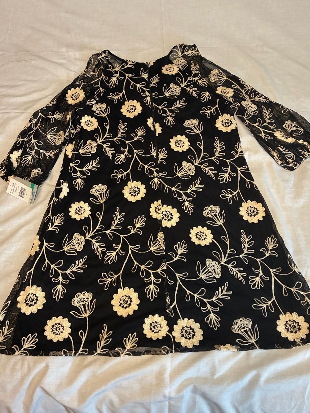 Danny and Nicole Wm’s Embroidered Mesh Cold Shoulder Dress – Black – Sz 16 – NWT - Picture 2 of 14